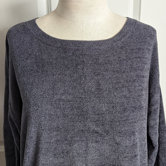 Barefoot Dreams Pullover Paradise Knit CozyChic Ultra Lite® Pacific Blue L NWT - Picture 3 of 13